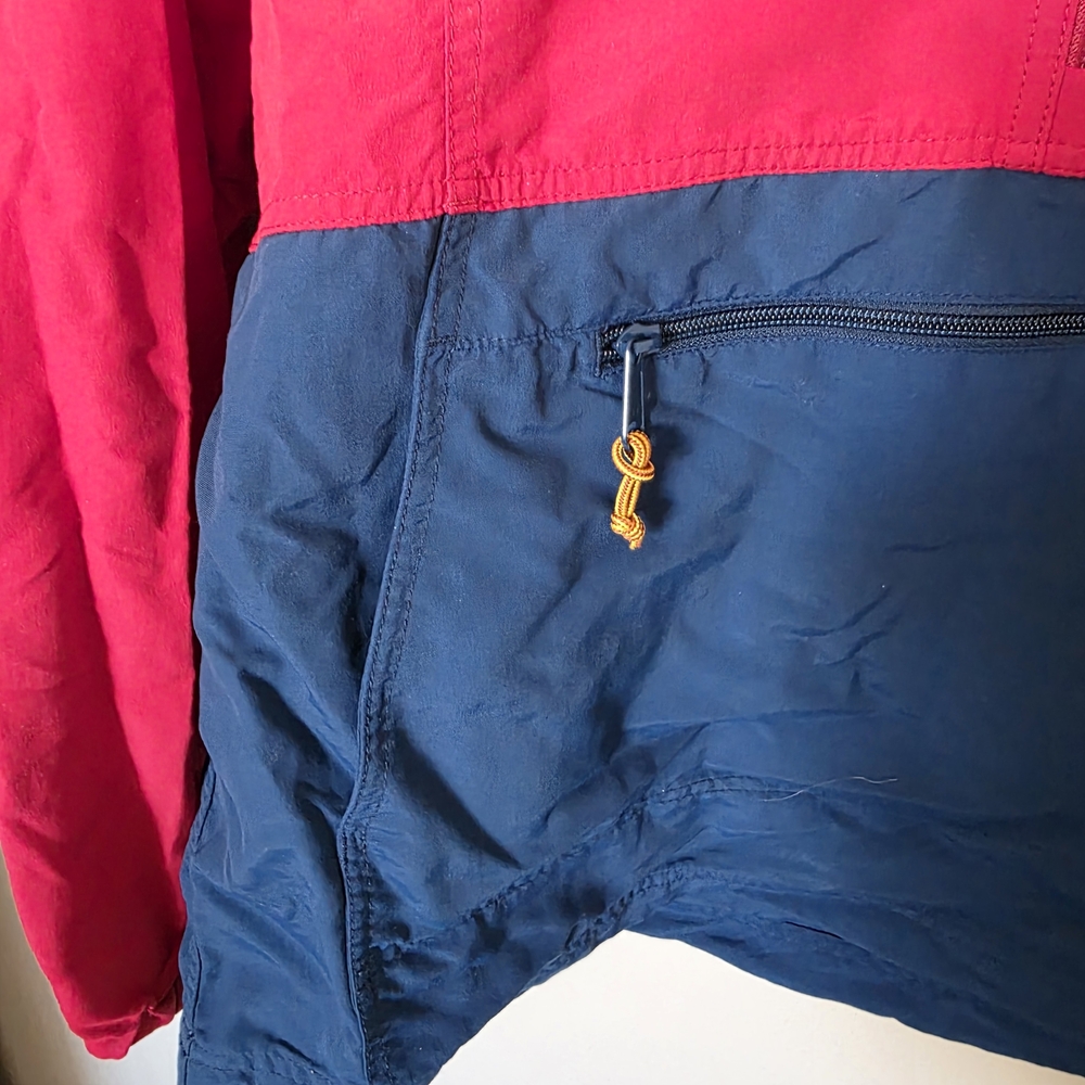 L.L. Bean Mens New Medium Red and Navy Mountain Classic Anorak Waterproof Jacket - Picture 4 of 7